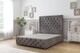 image 1 of Sloomy Vienna Slate Naples Divan Bed Base No Drawers With 54 Inch Floor Standing Headboard & 12 Inch Matching Footboard | Grey | Slate | Double | 1