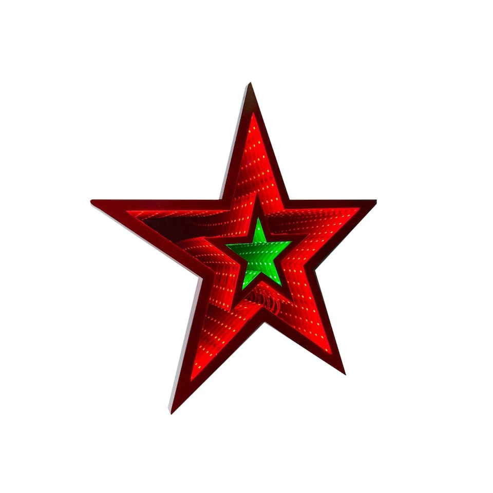 image 1 of 47cm Light up Star Infinity Christmas Decoration with Red and Green LEDs