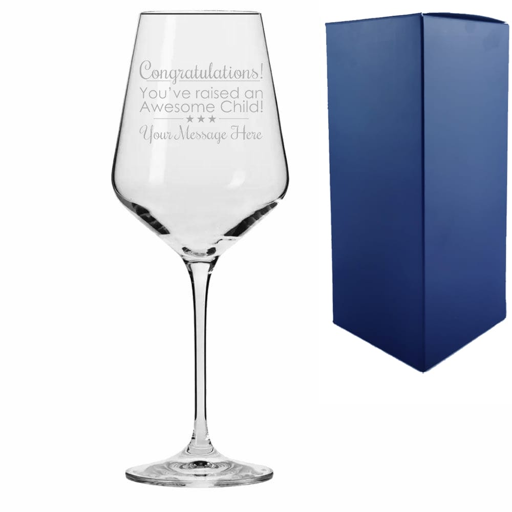 Uniqueful Personalised 390ml Infinity Wine Glass for Graduation Congratulations in Clear