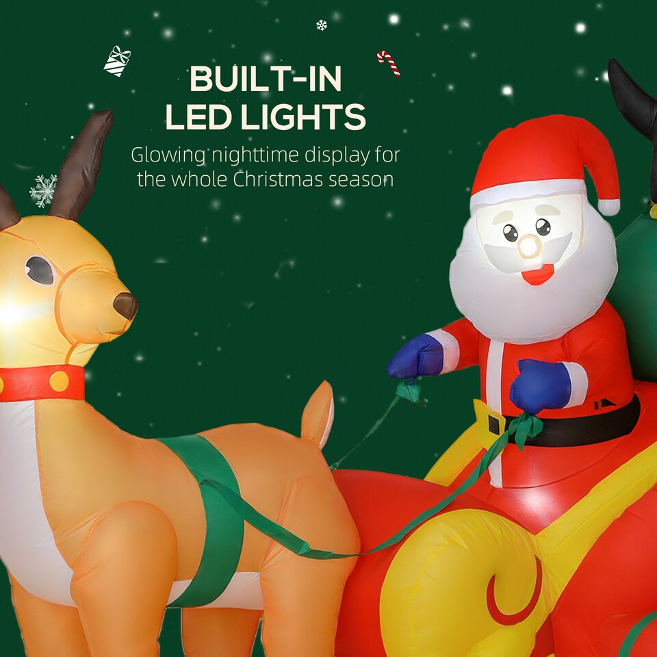 image 1 of Outsunny Blow Up Outdoor Christmas Decoration with Built-in LED Lights | Multi