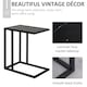 image 5 of HOMCOM C Shape Side Table w/ Wood-Effect Top Black