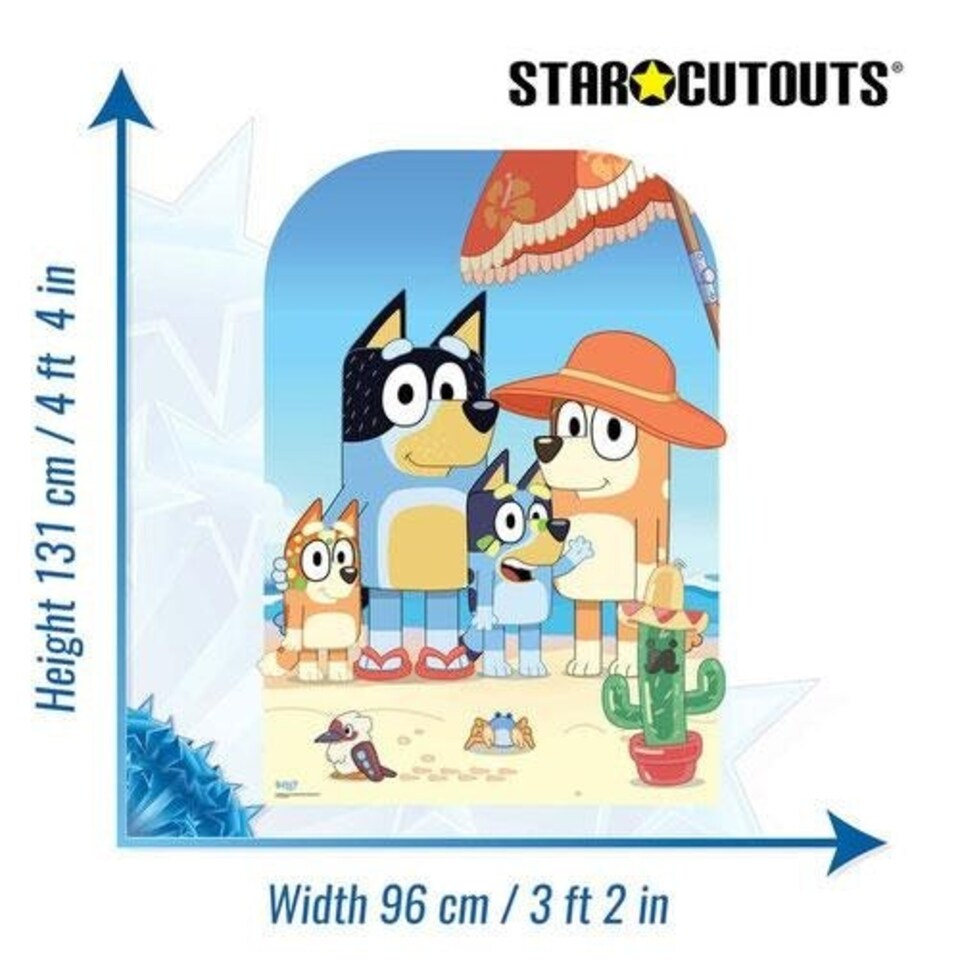 image 1 of Bluey On the Beach Stand In Cardboard Cutout 131cm