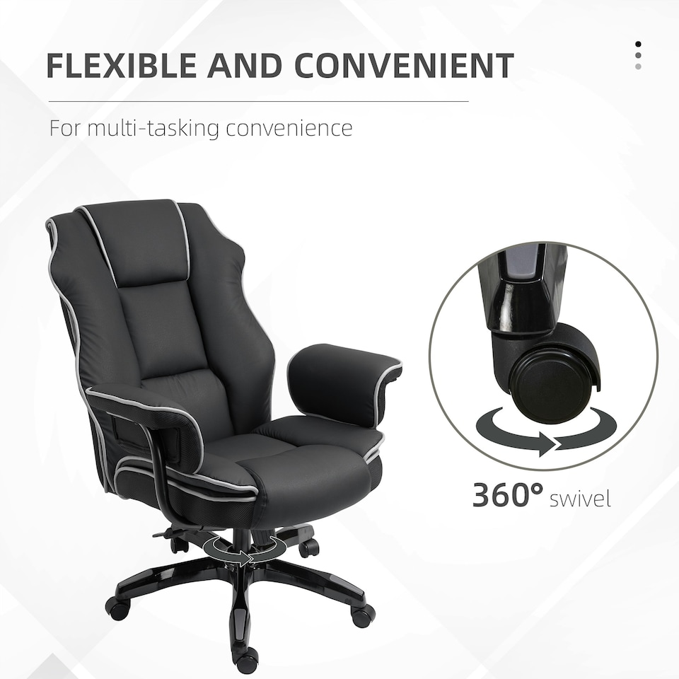 image 1 of Vinsetto High Back Office Chair with Height Adjustable, Reclining, Black