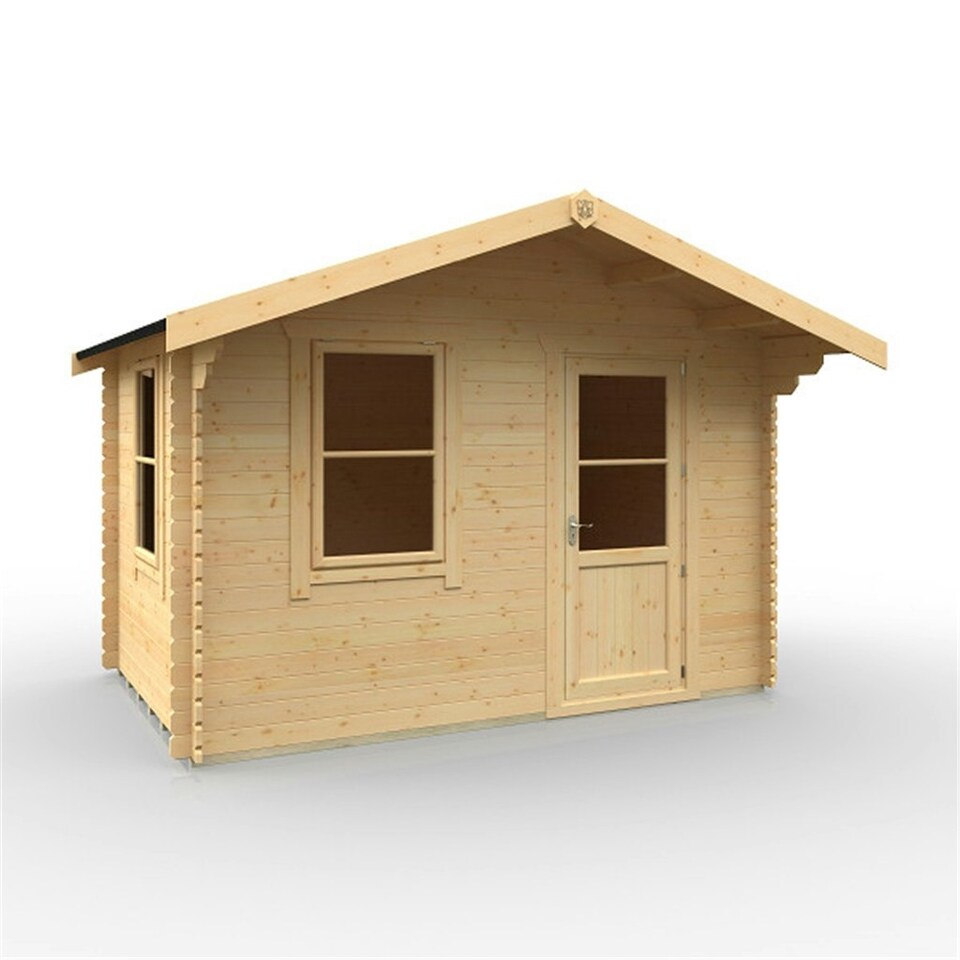 image 1 of 8ft x 12ft (2350mm x 3550mm) Horsforth "The Augusta" 28mm Log Cabin With 2 Opening Windows