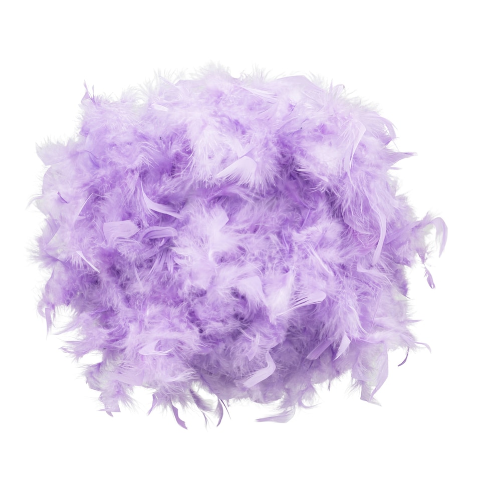 image 1 of Eye-Catching and Modern Small Lilac Feather Decorated Pendant Lighting Shade | Purple