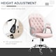 image 3 of Vinsetto Office Chair Velour Diamond Tufted Padded Ergonomic 360° Swivel Pink