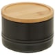 image 2 of Interiors By Premier Stoneware Black Storage Canister With Bamboo Lid,Minimalist Storage Jar,Perfect Multi-Use Kitchen Organizer