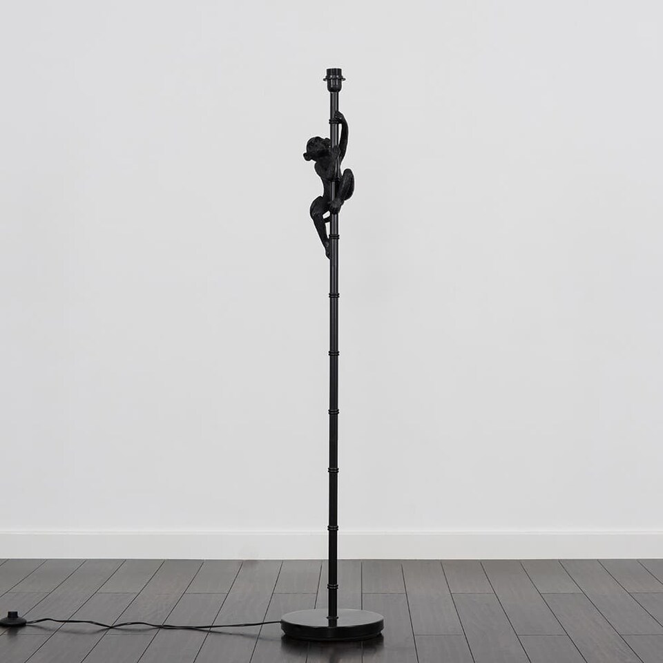 image 1 of ValueLights George Monkey Hanging Modern Black Floor Lamp Base | Black