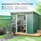 image 3 of Outsunny 8.5 x 6ft Metal Shed with Lightsky Panels, Garden Storage Tool House with Double Doors for Garden, Patio and Lawn, Green