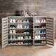 image 3 of Oslo 3 Door Wooden Shoe Storage Cabinet Rack Stand Cupboard Slatted Doors | Grey