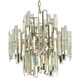 image 4 of Interiors by Premier Small Nickel Plated Chandelier, Crystal Glass and Stainless Steel Pendant Light, Statement Ceiling Fixture Silver