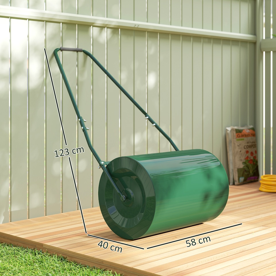 image 1 of Outsunny 63 L Lawn Roller Large Heavy Duty Metal Sand or Water Filled