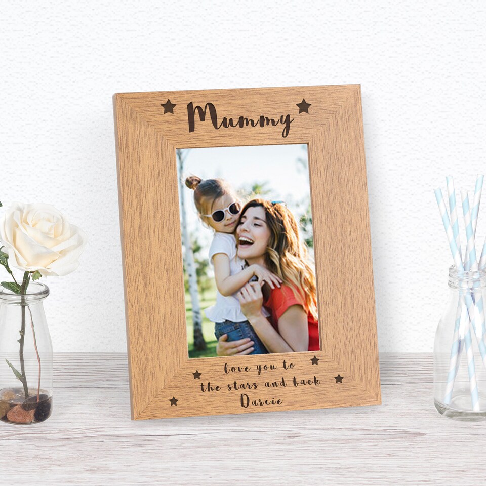 image 1 of Personalised Mummy love you to the stars and back Wood Picture Frame 6x4