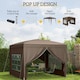 image 3 of Outsunny 3x3 m Pop Up Gazebo Party Tent Canopy Marquee with Storage Bag Coffee