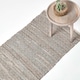 image 1 of Homescapes Grey Real Leather Handwoven Diamond Pattern Hall Runner - 66 x 200 cm Grey | 66 x 200 cm