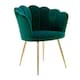 image 7 of Boucle Fabric Scallop Shell Chair Wing Back Armchair Sofa | Green