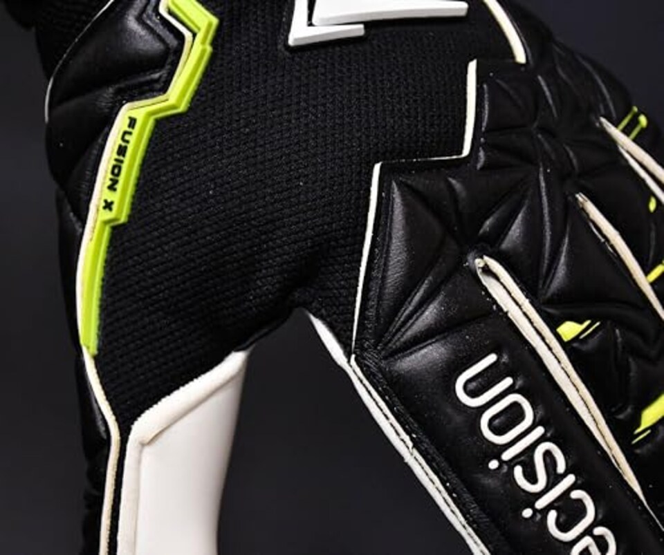 image 1 of ​​Precision Fusion X Pro Roll Finger Giga Professional Football Junior Goalkeeper Gloves, Black, 6