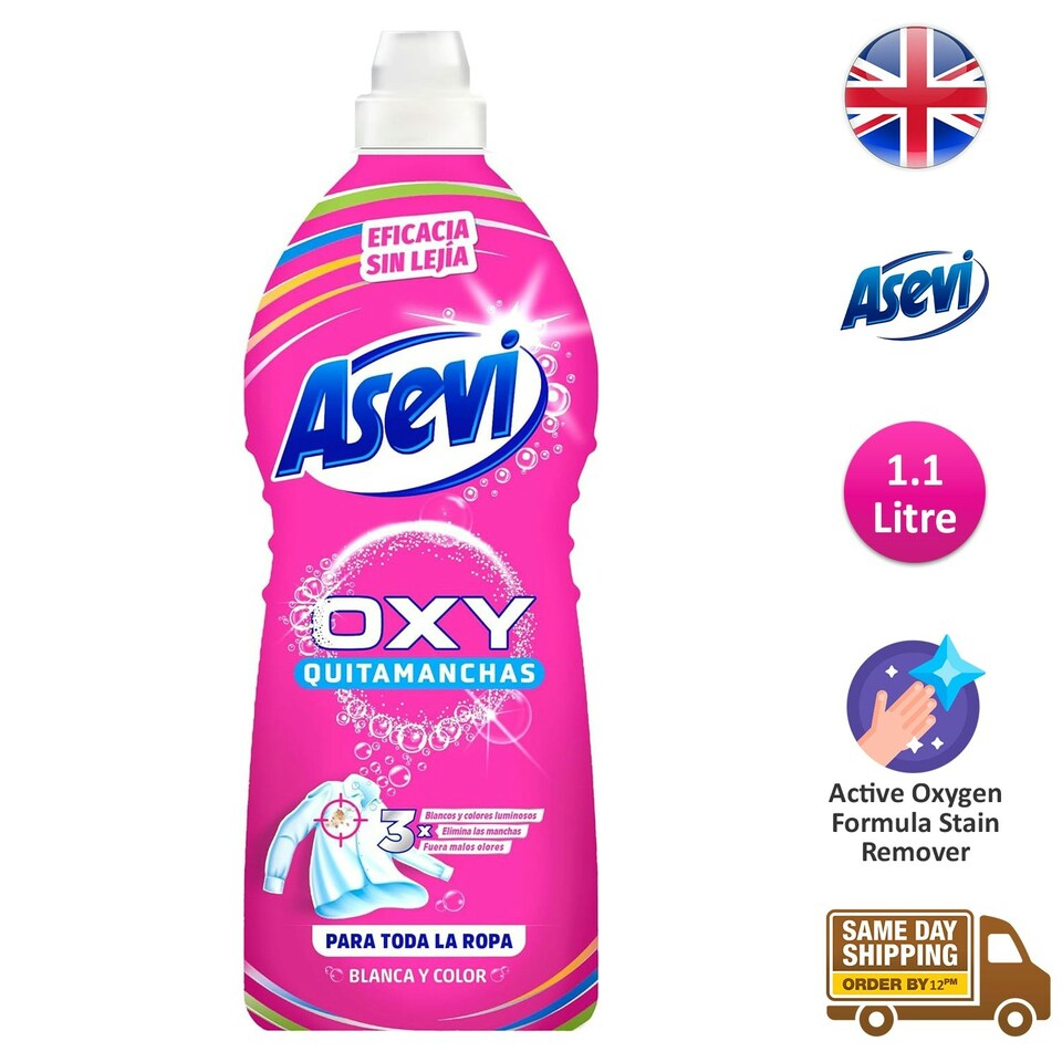 image 1 of Asevi Oxy Gel Stain Remover White Coloured Clothes Fabric Cleaner 1.1L
