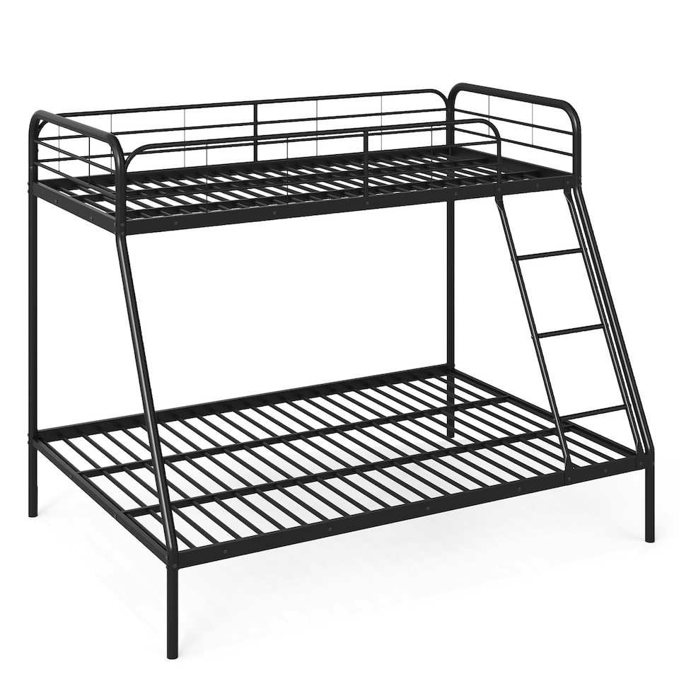 image 1 of COSTWAY Metal Bunk Bed with Ladder Safety Guardrail