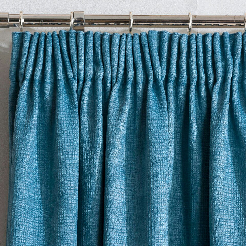 image 1 of Matrix Teal Curtains 90 x 54 inch (229 x 137 cm) Room Darkening Pencil Pleat Thermal Noise Reducing Curtains for Bedroom and Living Room