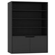 image 6 of 6-Tier Bookcase with 2-Doors Black | Unit Colour: Black