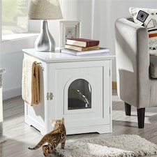 Yaheetech Cat Litter Box Enclosures White | One Size