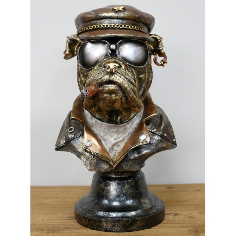 image 1 of Gifts Direct 2 U Smoking Bulldog Bust Ornament