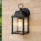image 4 of CGC Santiago Mini Matt Black Coach Lantern Wall Light with Ribbed Glass