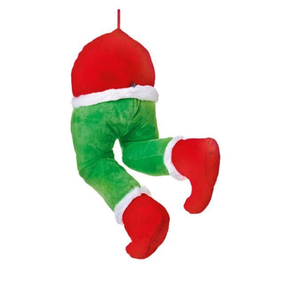 image 1 of 32cm Door Hanging Laughing Elf Animated Indoor Christmas Decoration