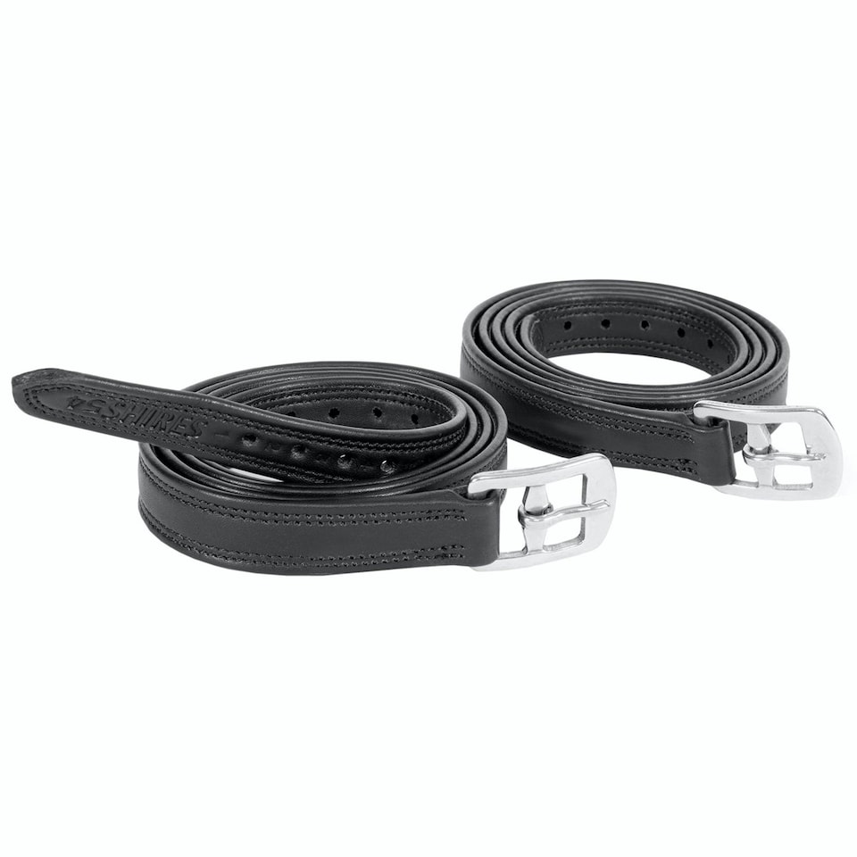 Shires Horse Stirrup Leathers - Black - 36in