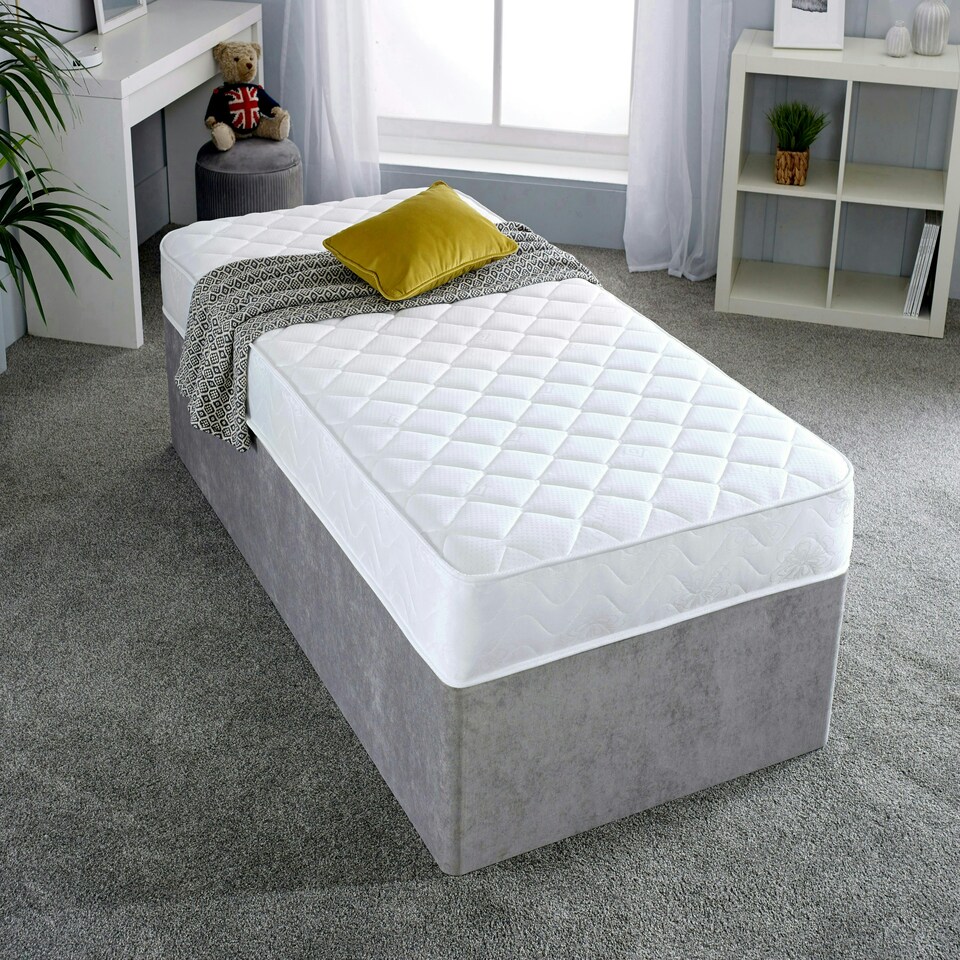 image 1 of Darcy Diamond Micro Quilted Spring Mattress - 7" Deep White | King