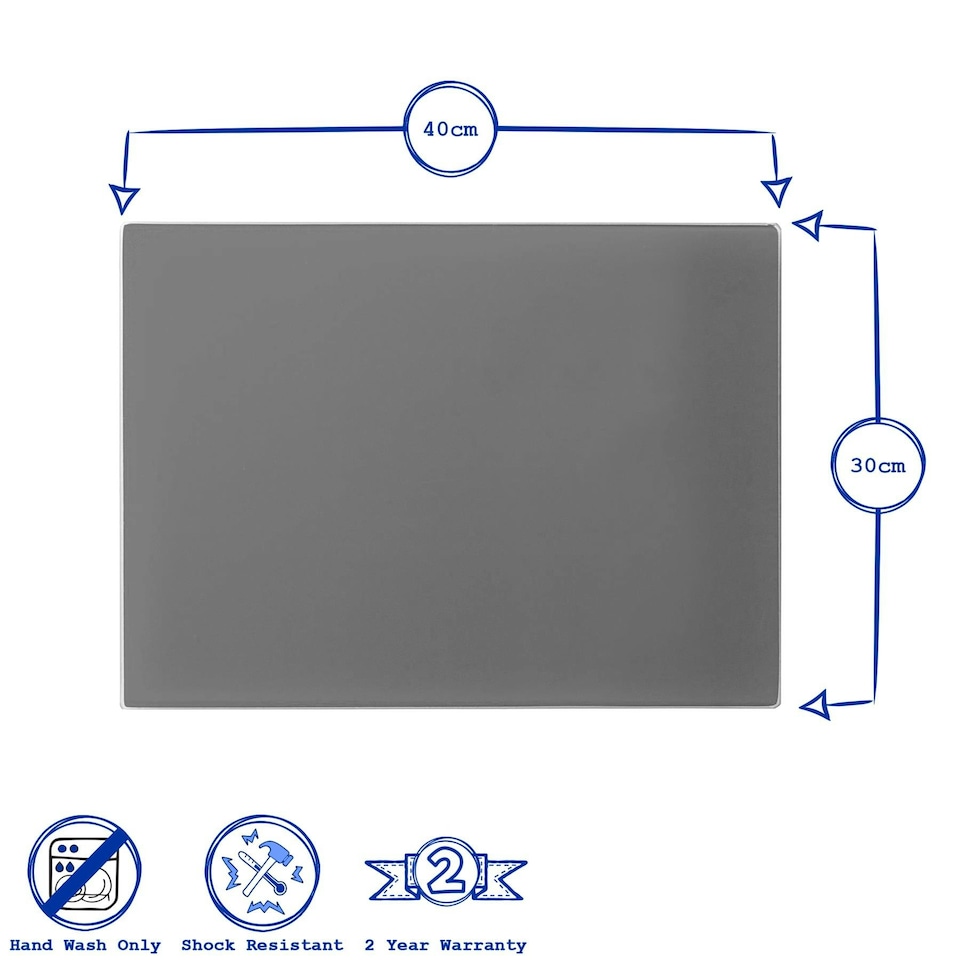 image 1 of Harbour Housewares Black Glass Placemats - 40 x 30cm - 6pc - Sleek Heat-Resistant Table Set Black