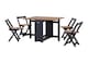 image 1 of Santos Butterfly Dining Set - Navy Blue - Distressed Waxed Pine | Black | 5