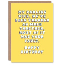 Darling It Was Your Fault Fun Joke Her Funny Birthday Card