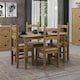 image 1 of Premium Corona Rectangular Dining Set with Table and 4 Chairs in Grey or Brown Waxed Pine - Solid Wood | Brown | Brown | 1