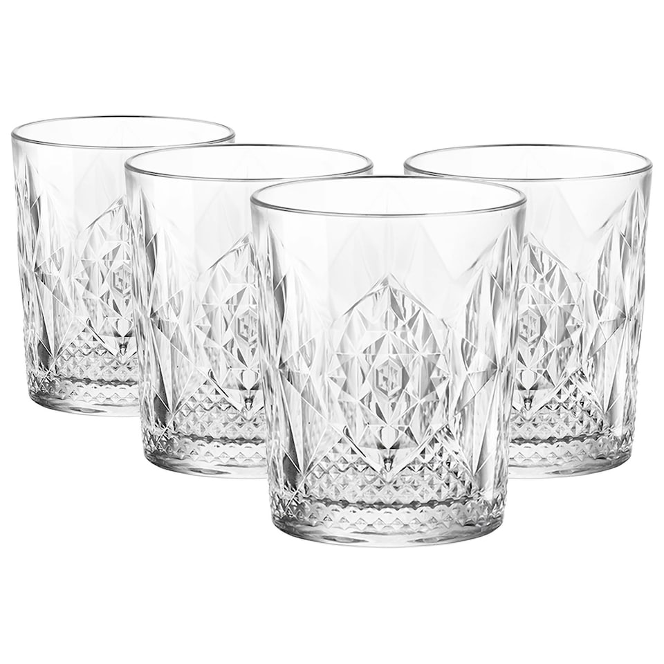 image 1 of Bormioli Rocco Bartender Stone Double Whisky Glasses - 390ml - Pack of 4 Clear