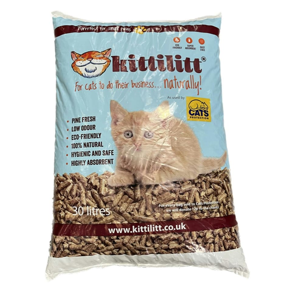 image 1 of Kittlitt Premium Wood Pellets Cat Litter 30L