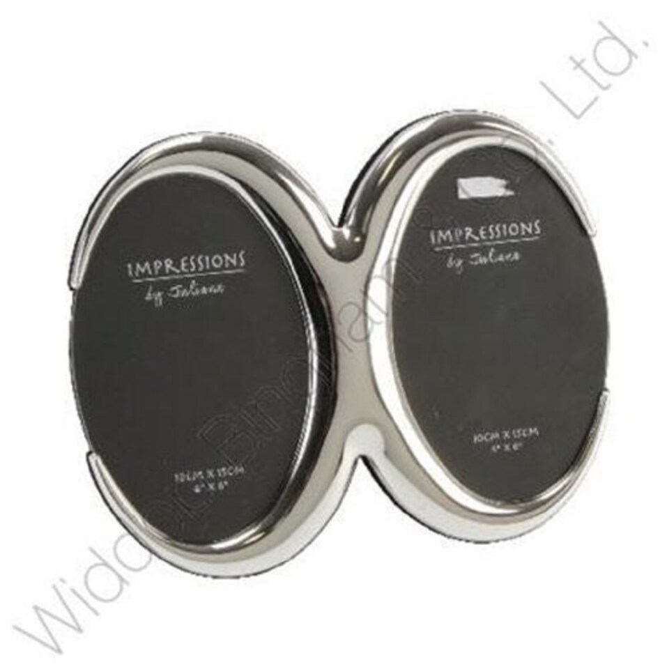 image 1 of Impressions Silverplated Double Rounded Frame 4" x 6"