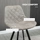 image 4 of HOMCOM Set Of 2 Bar Stools Vintage Microfiber Cloth Tub Seats Padded Steel Grey