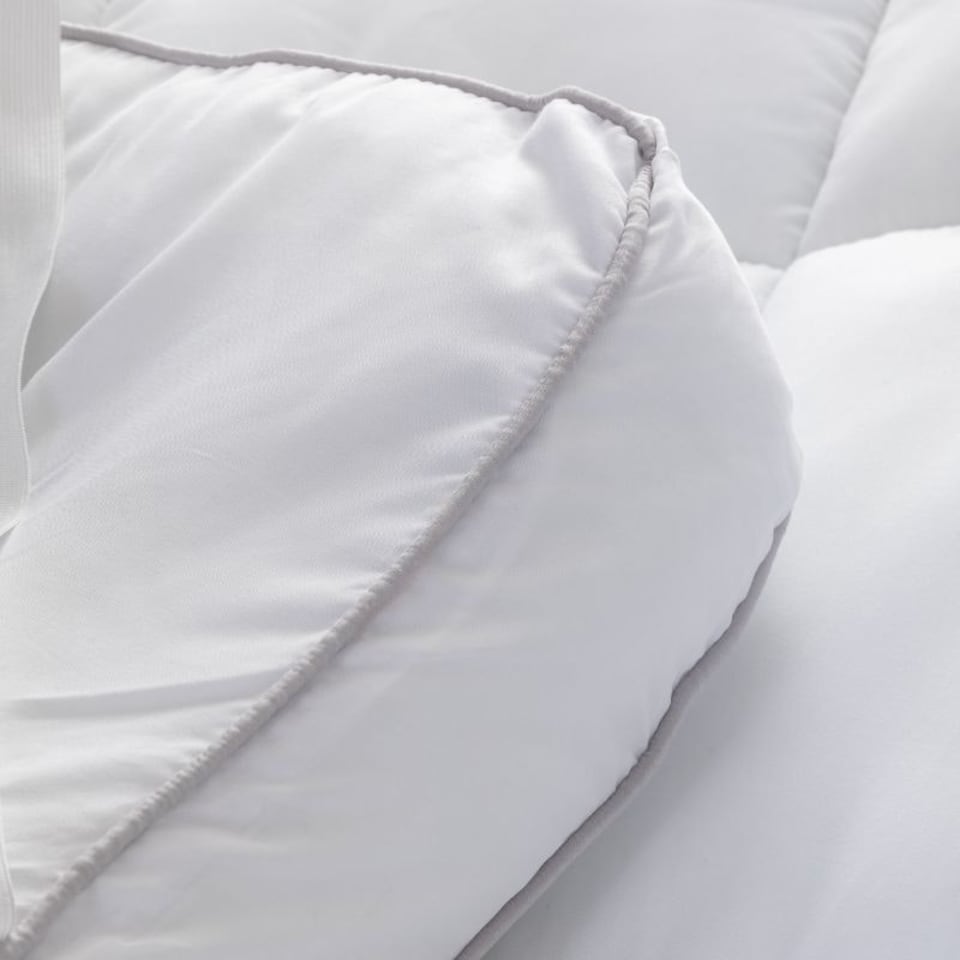 image 1 of 10cm Extra Thick Microfibre Soft Touch 4 Inch Mattress Topper White | King