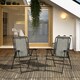 image 1 of Outsunny Set of 2 Patio Folding Chair Set, Garden Portable Outdoor Chairs with Armrest and Breathable Mesh Fabric Seat and Backrest, for Camping, Beach, Deck, Lawn, Grey