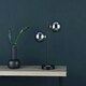 image 1 of Eaen 2 Light Black and Gold Table Lamp with Smoked Glass