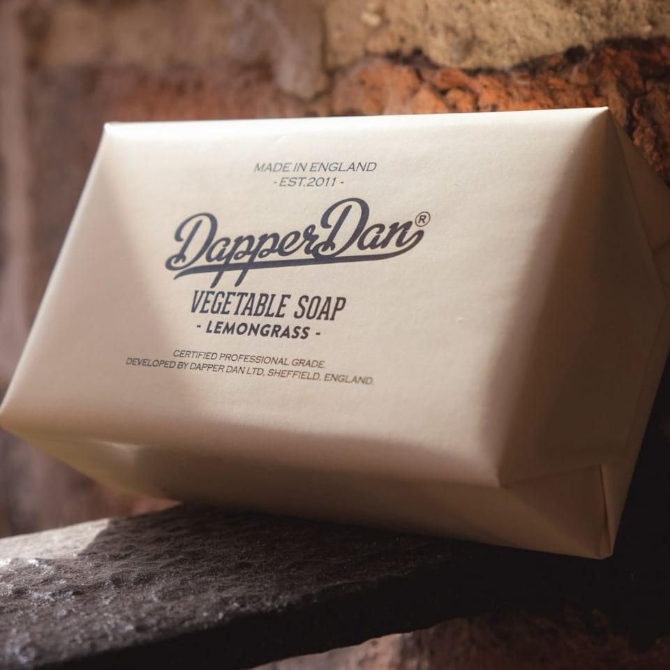 image 1 of Dapper Dan Lemongrass Vegetable Soap for Men, Refreshing and Moisturising Mens Soap Bar, Scented Cleanser for Face and Body 190g