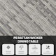 image 3 of Outsunny Outdoor PE Rattan Dining Table w/ Wood-plastic Composite Top, Grey