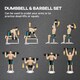 image 3 of HOMCOM 30kg Adjustable 2 IN 1 Barbell Dumbbells Weight Set for Body Fitness 