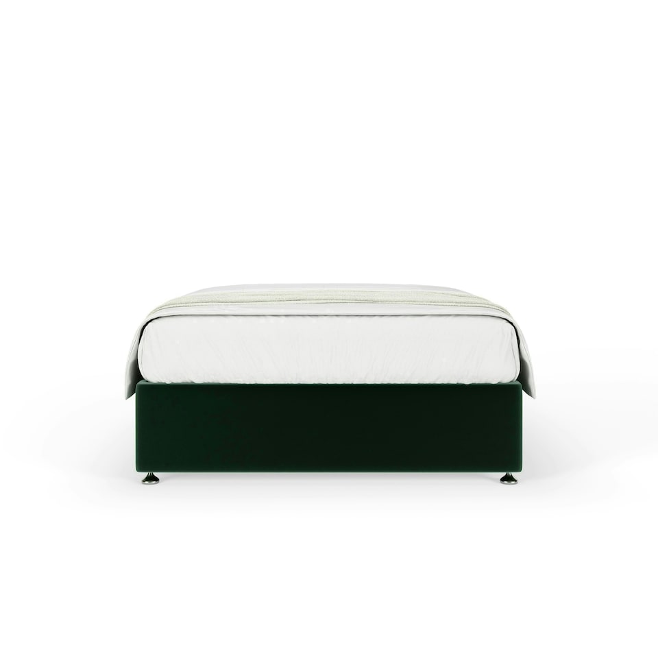 image 1 of Neptune Spring Green Plush Velvet Divan Set Small Single