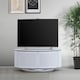 image 3 of MDA Designs LUNA Gloss White Oval Cabinet with White Profiles White BeamThru Glass Doors Suitable for Flat Screen TVs up to 50" | Multi | 1