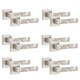 image 1 of Golden Grace 6 Pairs Modern Nova Premium Design Door Handles on Square Rose in Satin Nickel Finish Grey