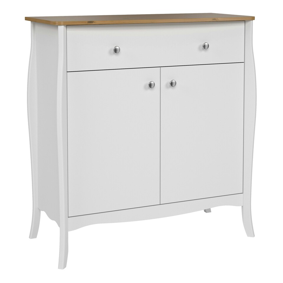 image 1 of Baroque Sideboard 2 Doors 1 Drawer in Pure White Iced Coffee Lacquer
