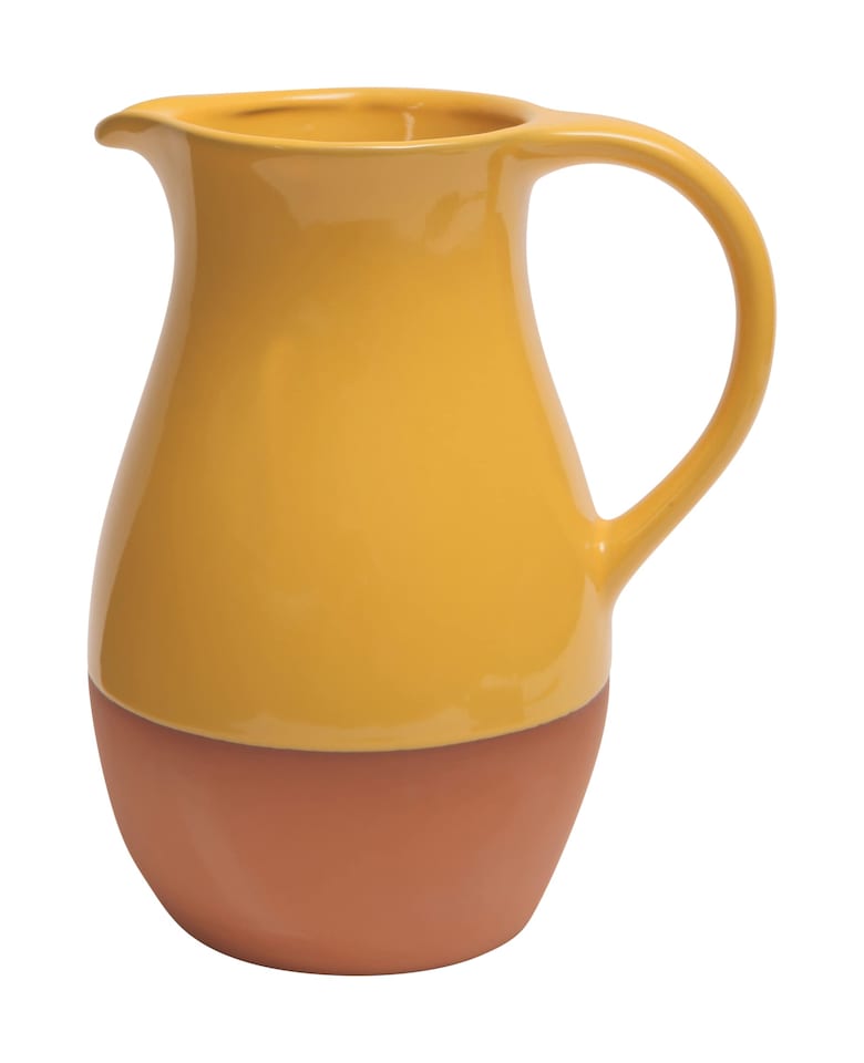 Sintra Glazed Terracotta Jug - Ochre